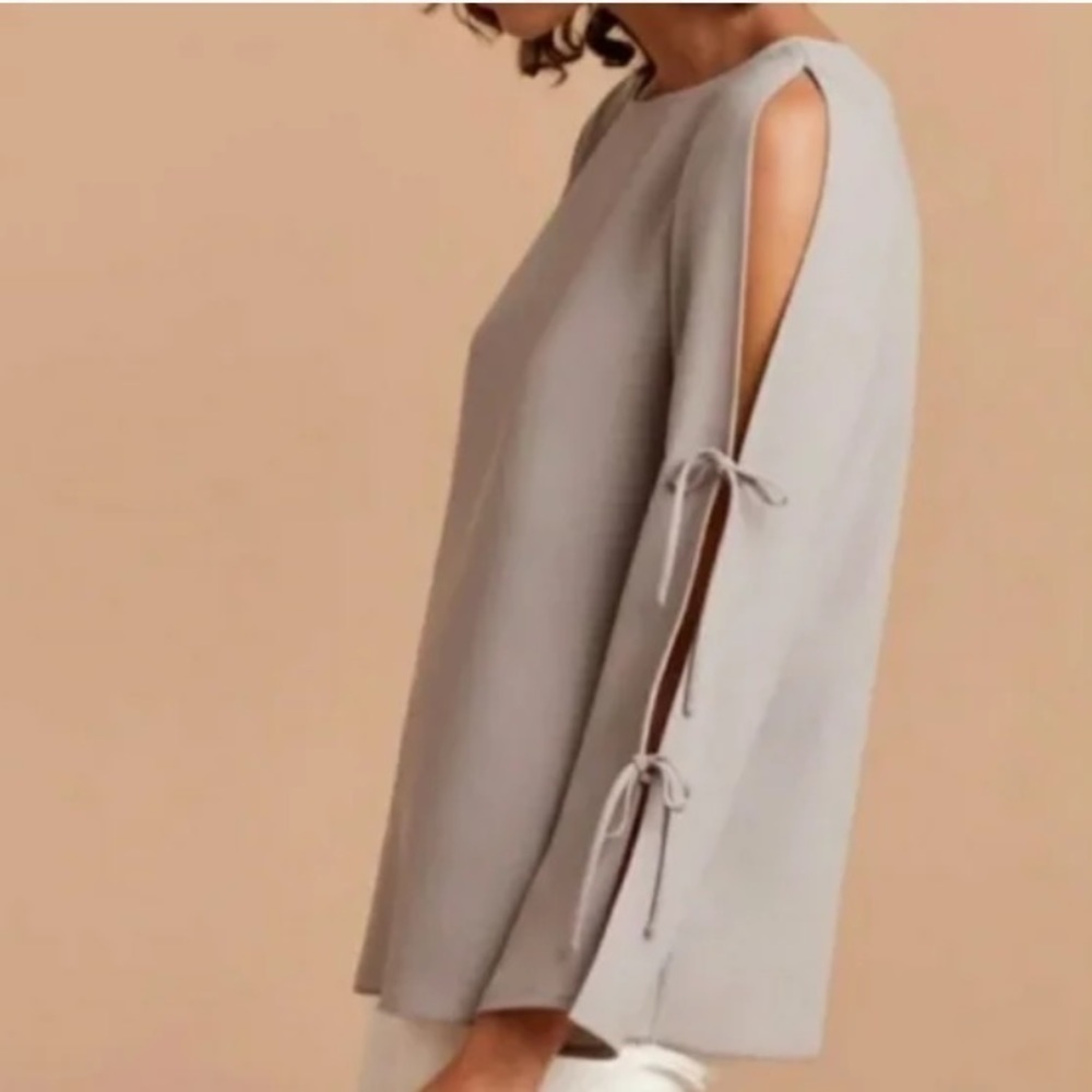 Aritzia Wilfred Pozzi drapey Blouse Long tied Sleeve with silk Size XS - Picture 6 of 12